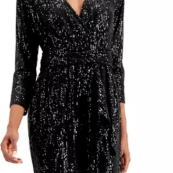 INC International Concepts Black Sequin Jumpsuit. NWT. Excellent condition. - Picture 2 of 13
